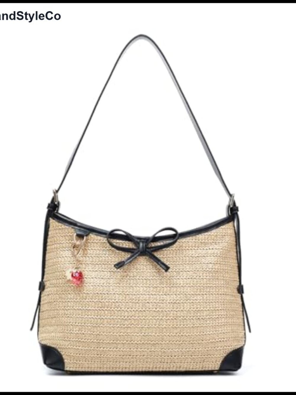 Handwoven Straw Hobo Shoulder Purse Tote Bag for Women Adjustable Strap
